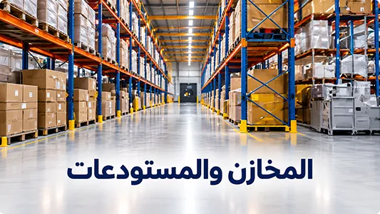 مستودع كبير يحتاج إلى تغطية كاميرات للممرات ومناطق التخزين